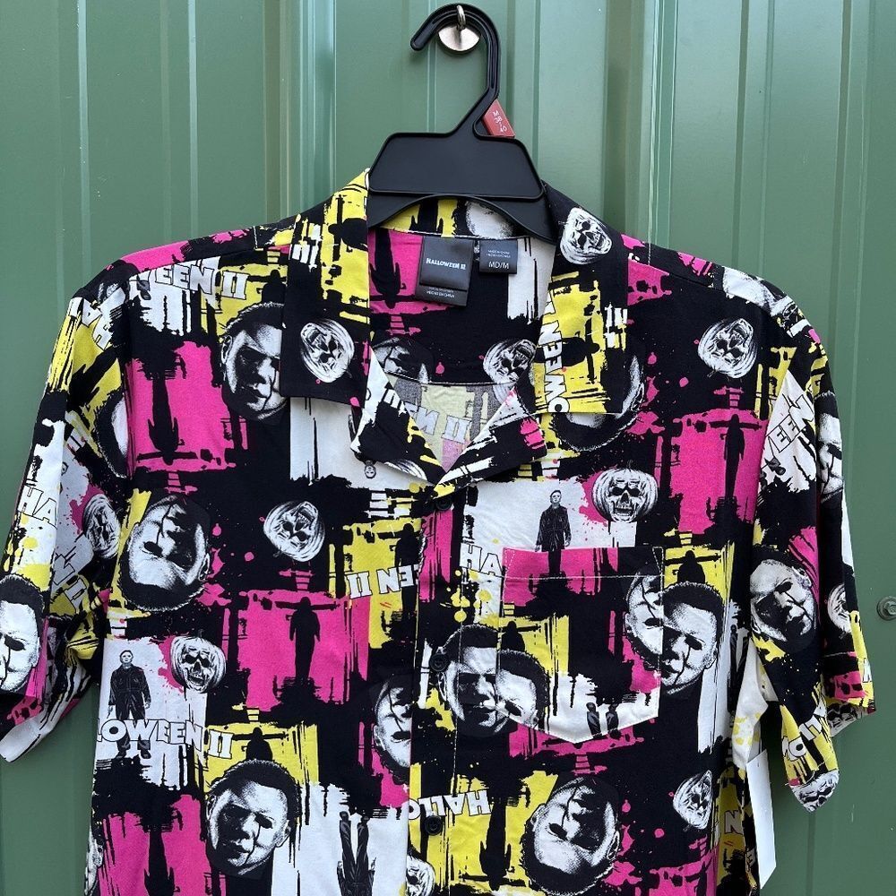 Halloween 2 Resort Hawaiian Shirt Short Sleeve Lightweight Button Front Size M
